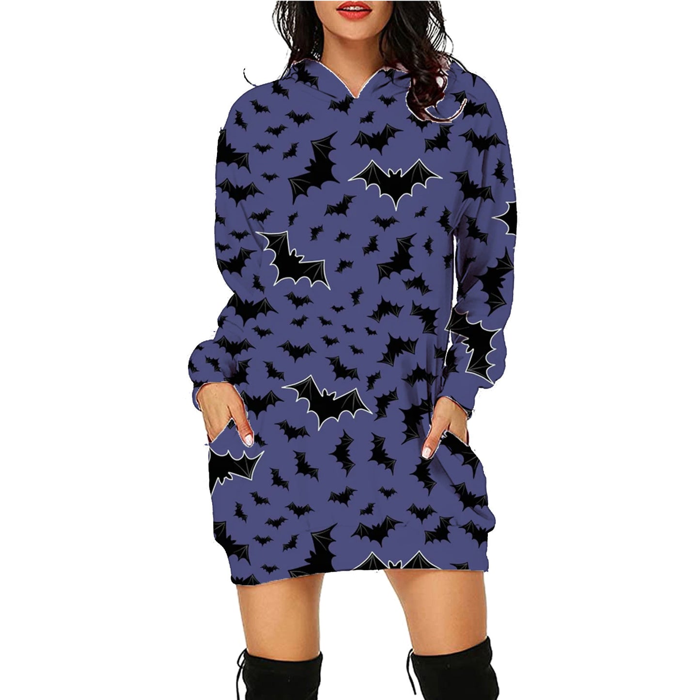 Halloween Print Long Hoodie With Pockets Sweater Long Sleeve Clothes Women by http://Loyshop.shop