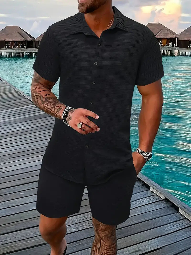 Summer Jacquard Black And White Solid Color Suit by http://Lolyshop.shop