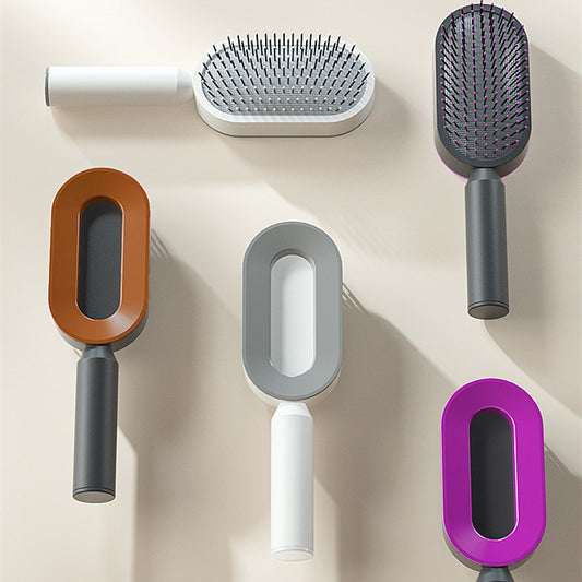 Self Cleaning Hair Brush For Women One-key Cleaning Hair Loss Airbag Massage Scalp Comb Anti-Static Hairbrush by http://Lolyshop.shop