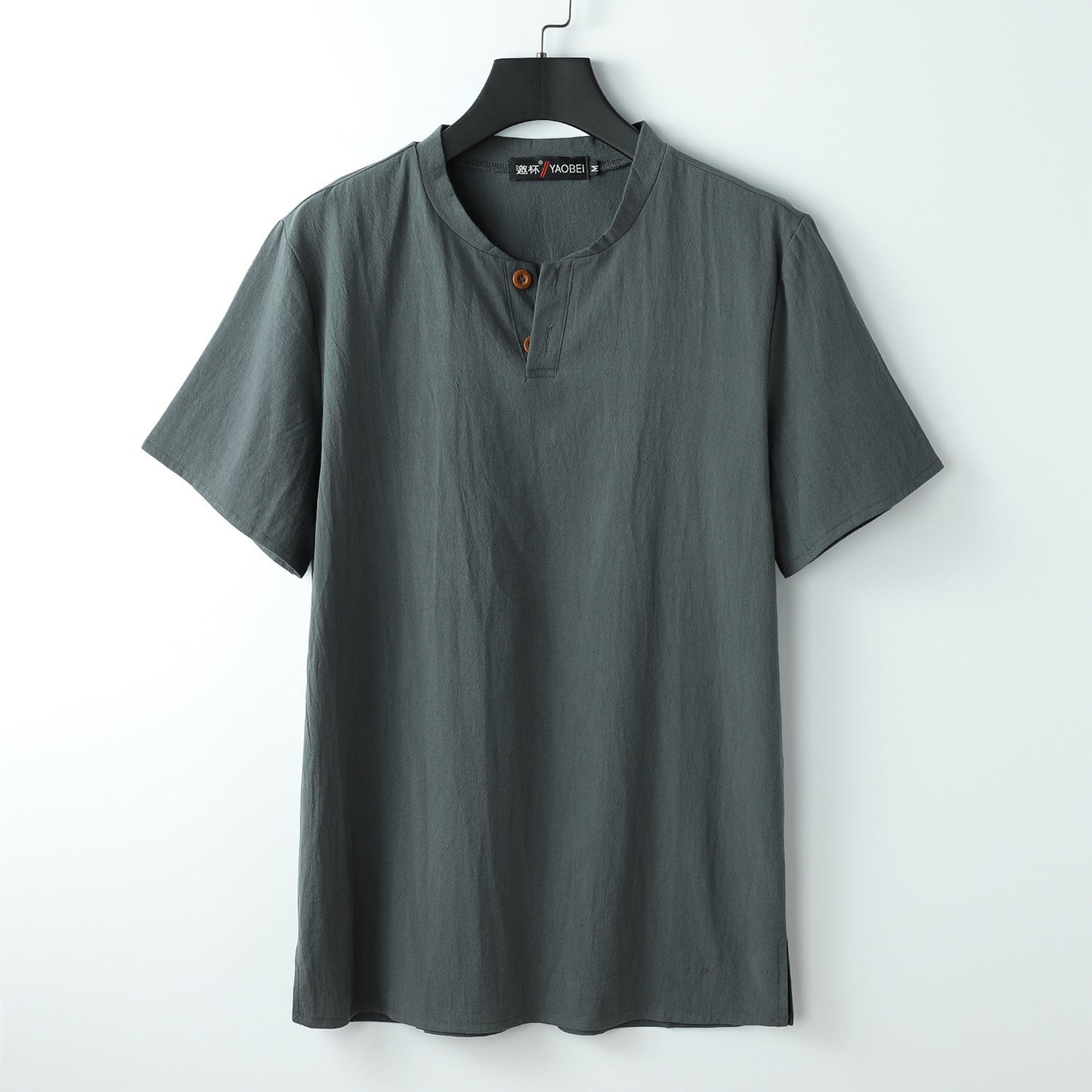 Short Sleeve T-shirt Sub-cotton And Linen Slit Loose Plus-sized Half Sleeve by http://Lolyshop.shop