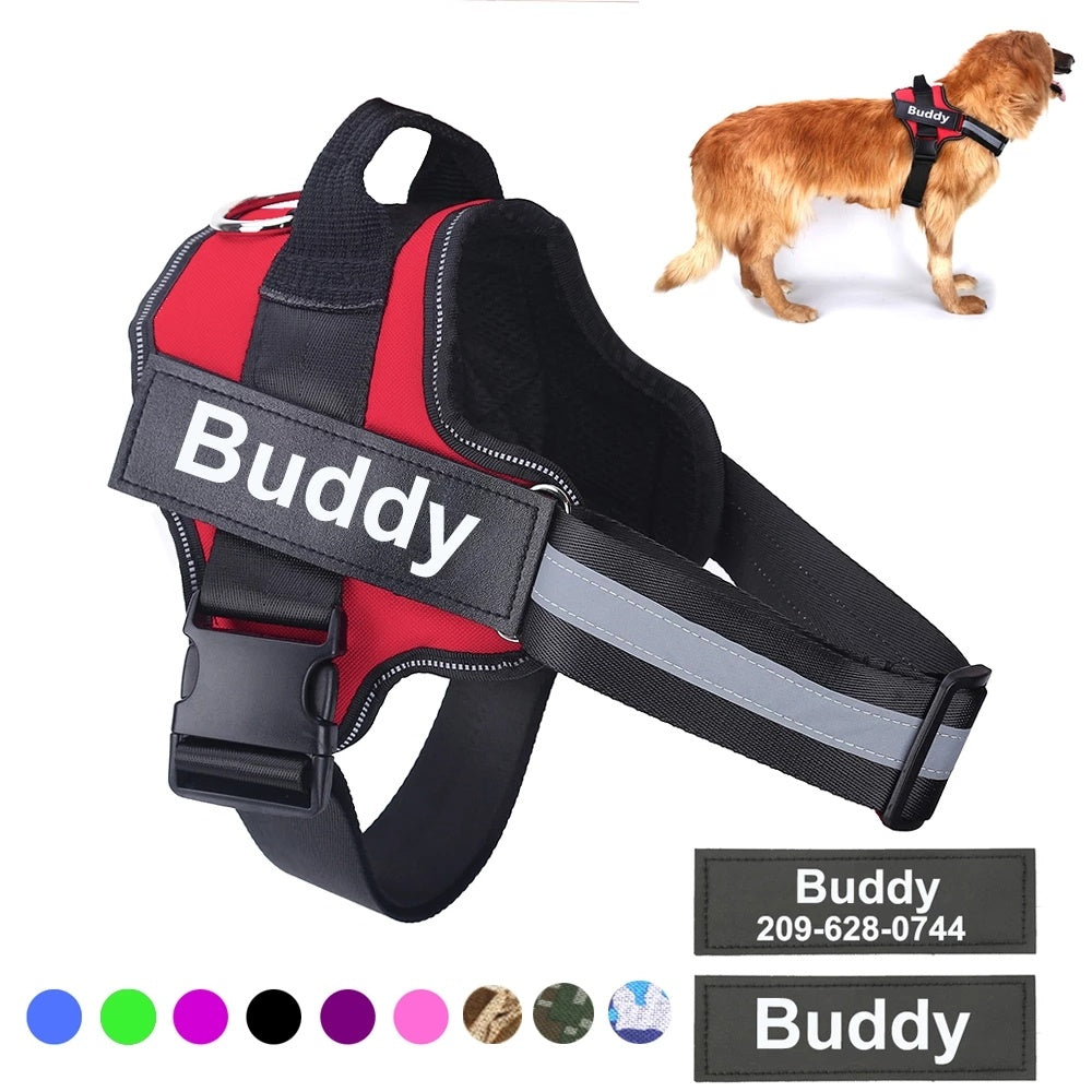 Personalized Dog Harness NO PULL Reflective Breathable Adjustable Pet Harness Vest For Small Large Dog Custom Patch Pet Supplies by http://Loyshop.shop
