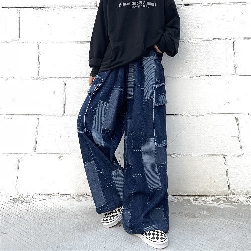 Vintage Jeans Wide Leg Pants Loose Town Type Pants For Women