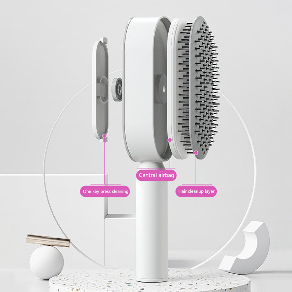 Self Cleaning Hair Brush For Women One-key Cleaning Hair Loss Airbag Massage Scalp Comb Anti-Static Hairbrush by http://Lolyshop.shop