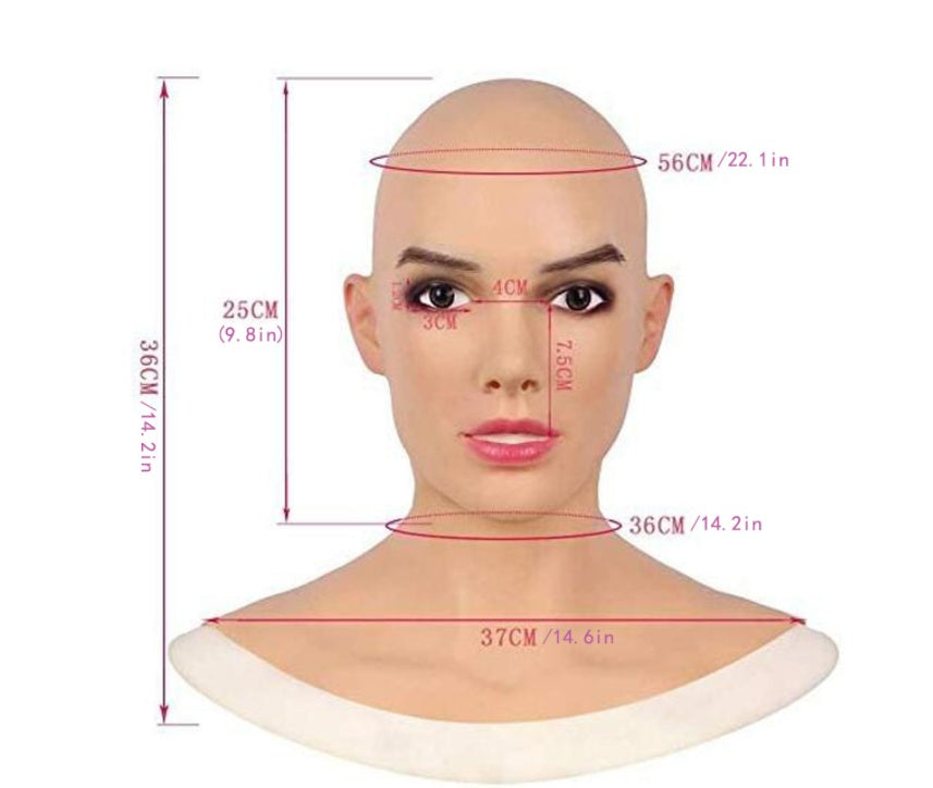 Halloween Cosplay Costume Mask Latex Bald Beauty by http://Loyshop.shop