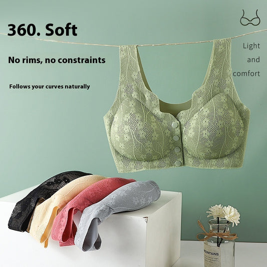 Front Buckle Underwear Vest Underwear Women's Seamless Front Buckle Plus Size Bra