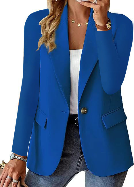 Ins Lapel Button Jacket Fashion Commuter Casual Suit Jacket Women's Long-sleeved Tops Outwear Clothing by http://Loyshop.shop