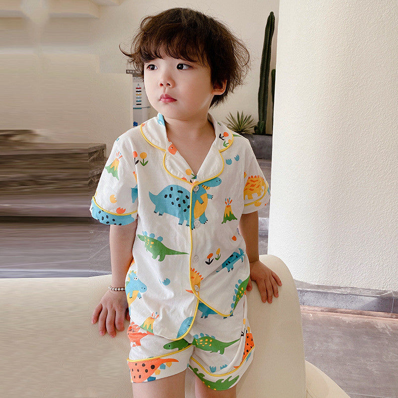 Boys And Girls Home Air Conditioning Clothing Cardigan Pajama Set by http://Lolyshop.shop
