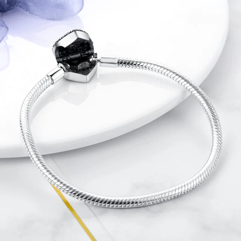 Fashion S925 Silver Plated Peach Heart Love Sparkling Zircon Bracelet For Women Fit DIY Charms Beads Fine DIY Birthday Jewelry by http:// Lolyshop.shop