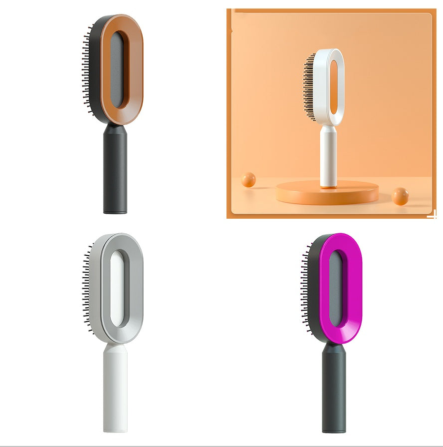 Self Cleaning Hair Brush For Women One-key Cleaning Hair Loss Airbag Massage Scalp Comb Anti-Static Hairbrush by http://Lolyshop.shop