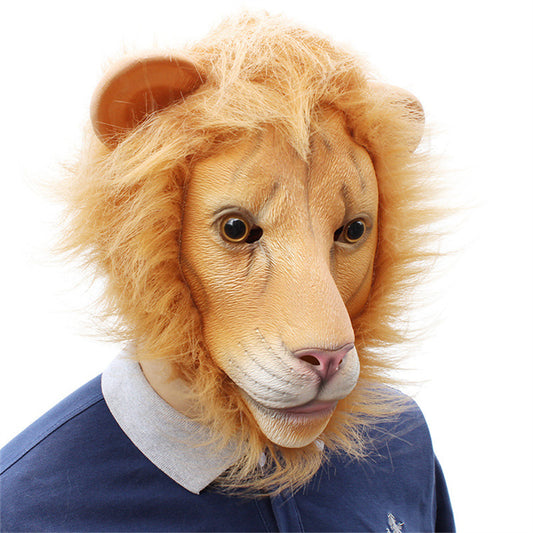 Halloween Prom Play Cute Lion Latex Mask