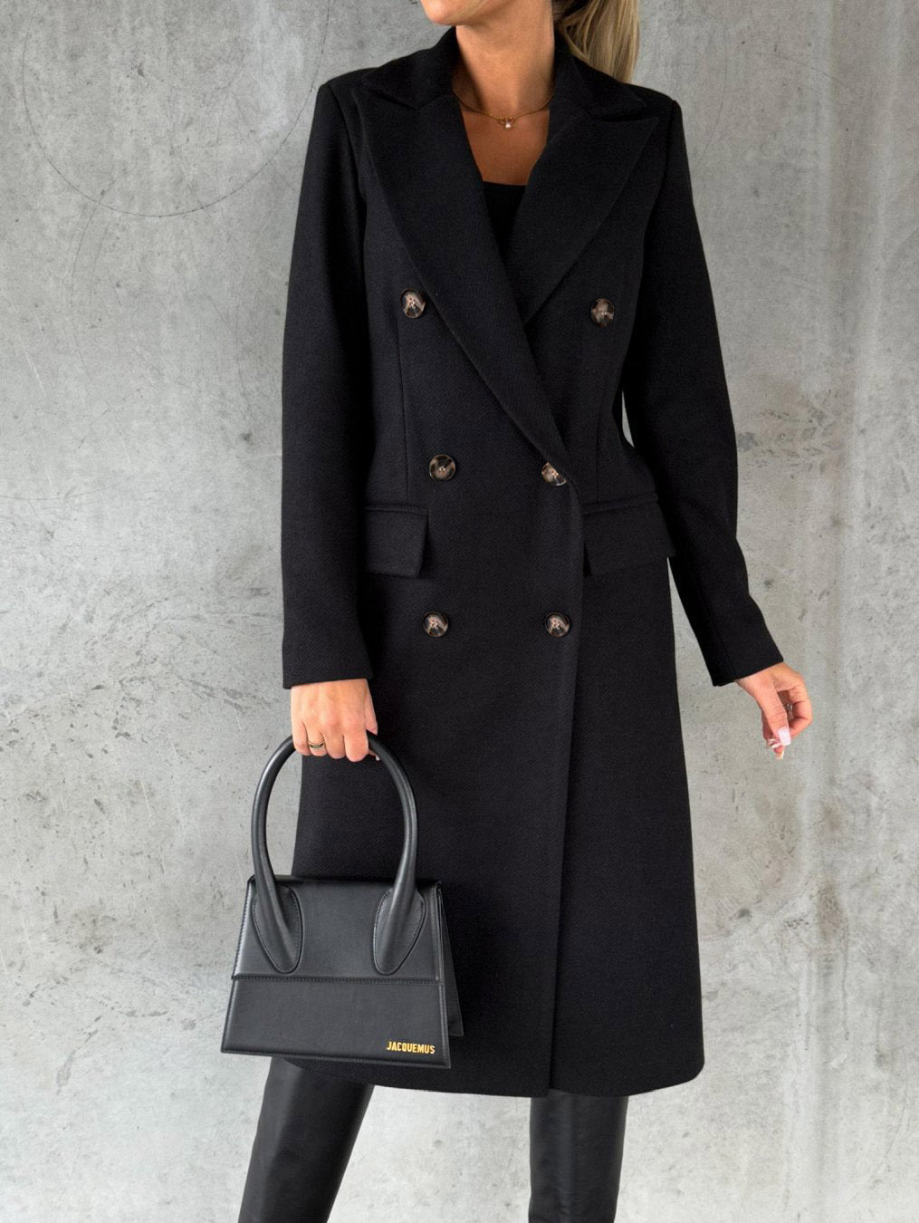 Double Breasted Lapel Coat Winter Fashion Solid Slim Long Jacket Long Sleeve Tops Womens Clothing by http://Loyshop.shop