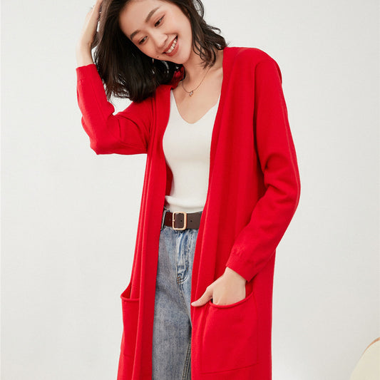 Mid-length Sweater Loose-fitting Jacket