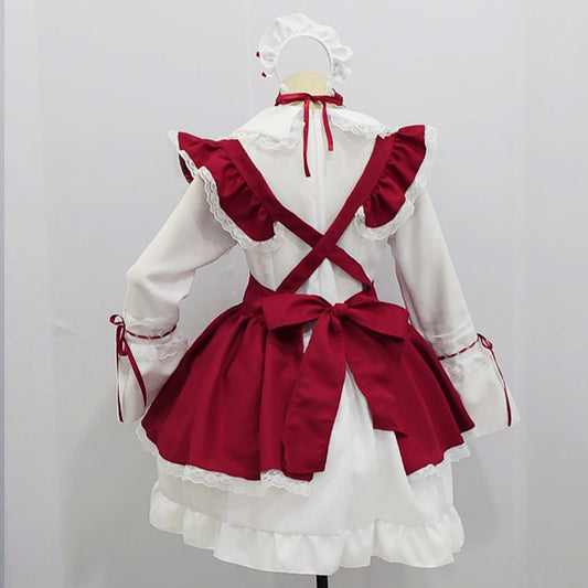 Halloween Red Anime Character Cosplay Clothes Gothic Style Maid Costume