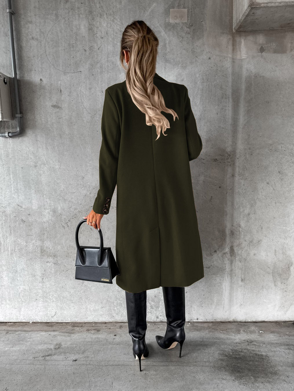 Double Breasted Lapel Coat Winter Fashion Solid Slim Long Jacket Long Sleeve Tops Womens Clothing by http://Loyshop.shop