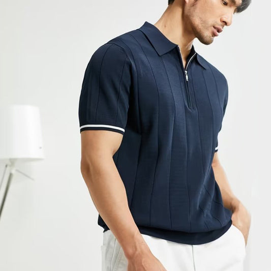 Fashion Short-sleeved Polo Shirt Summer Lapel Zipper T-shirt Tops Mens Clothing by http://Lolyshop.shop