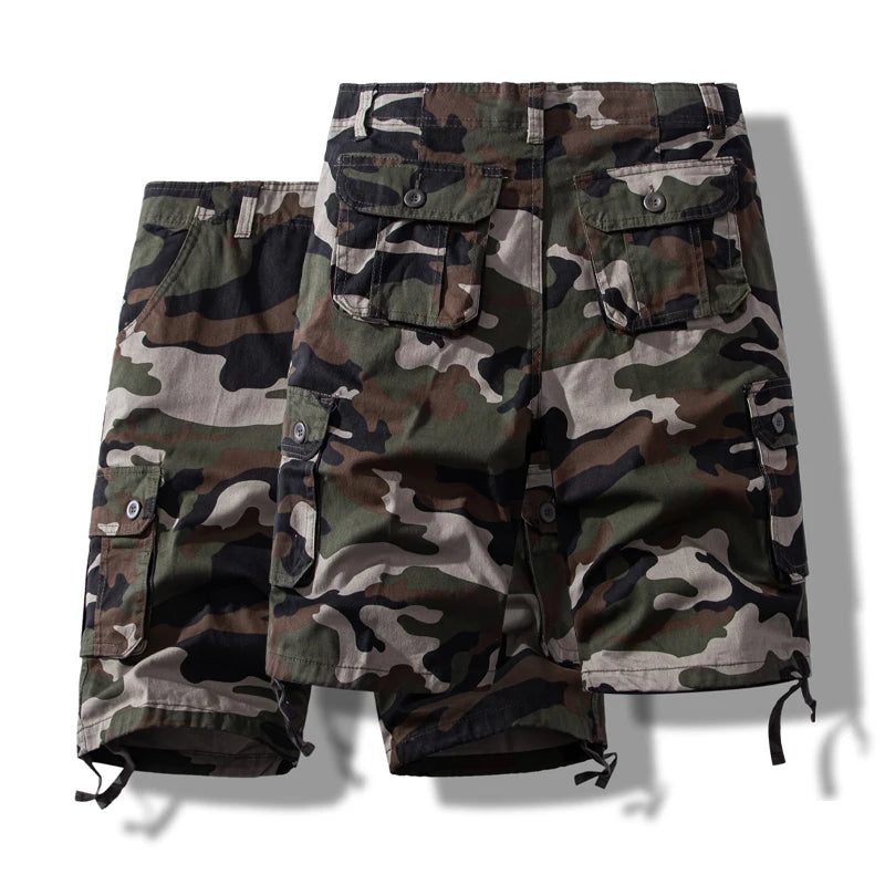 Men's Cotton Shorts Cargo Knee Pants Tactical Casual Sports Shorts Man Hiking Fishing Y2K Clothes