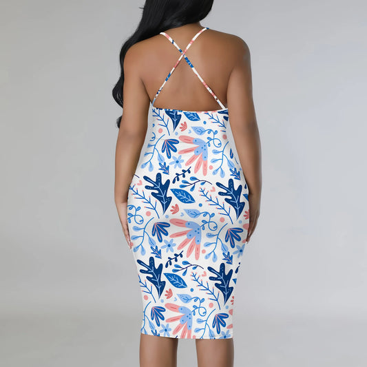 Women's clothing 2025 spring/summer new custom casual loose floral print hollow suspender dress by http:// Lolyshop.shop