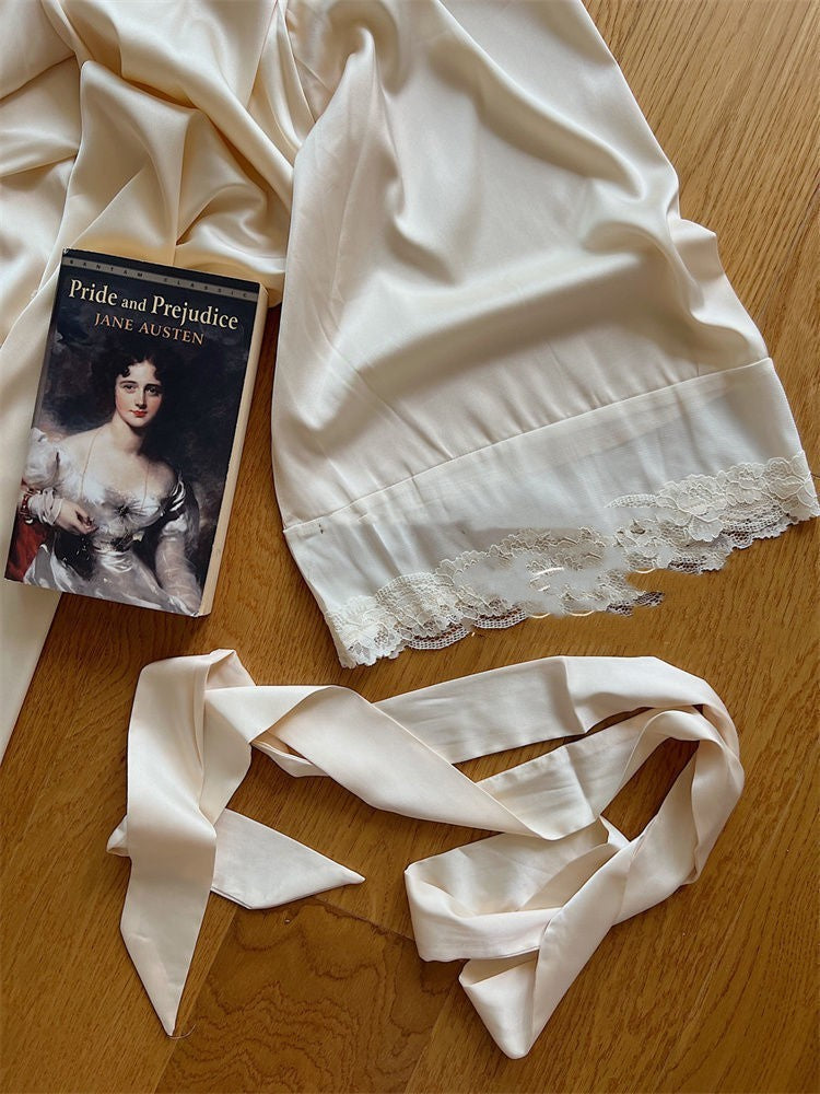 French Vintage Silk Smooth Skincare Sleeping Skirt by http://Loyshop.shop
