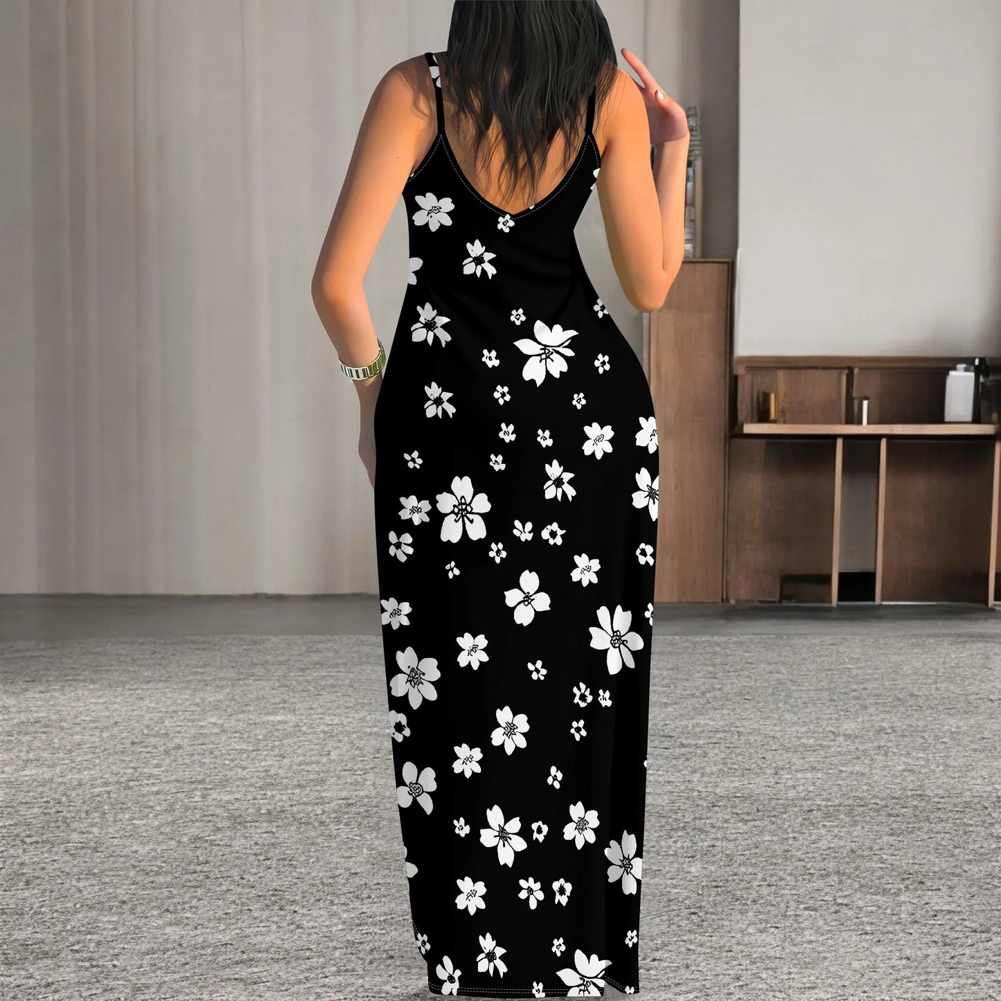 Women's 2025 spring and summer sleeveless knee length dress with hollowed out pullover, butterfly print beach casual dress by http:// Lolyshop.shop