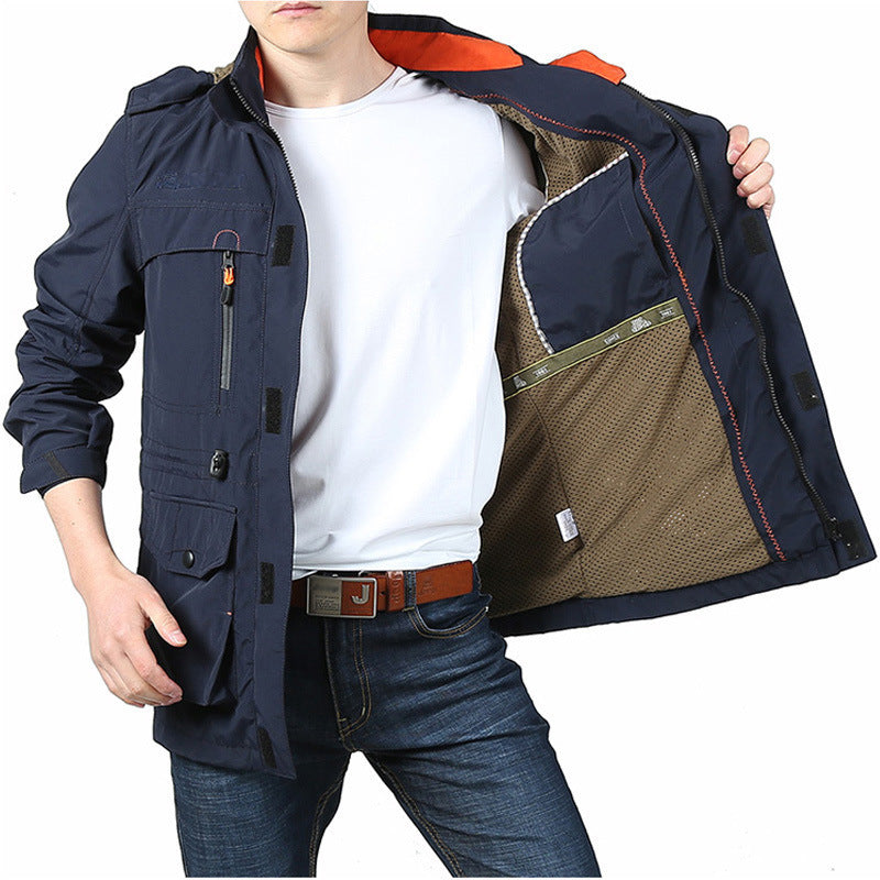 Men's Medium To Long Casual Outdoor Hooded Plus Size Jacket by http://Lolyshop.shop
