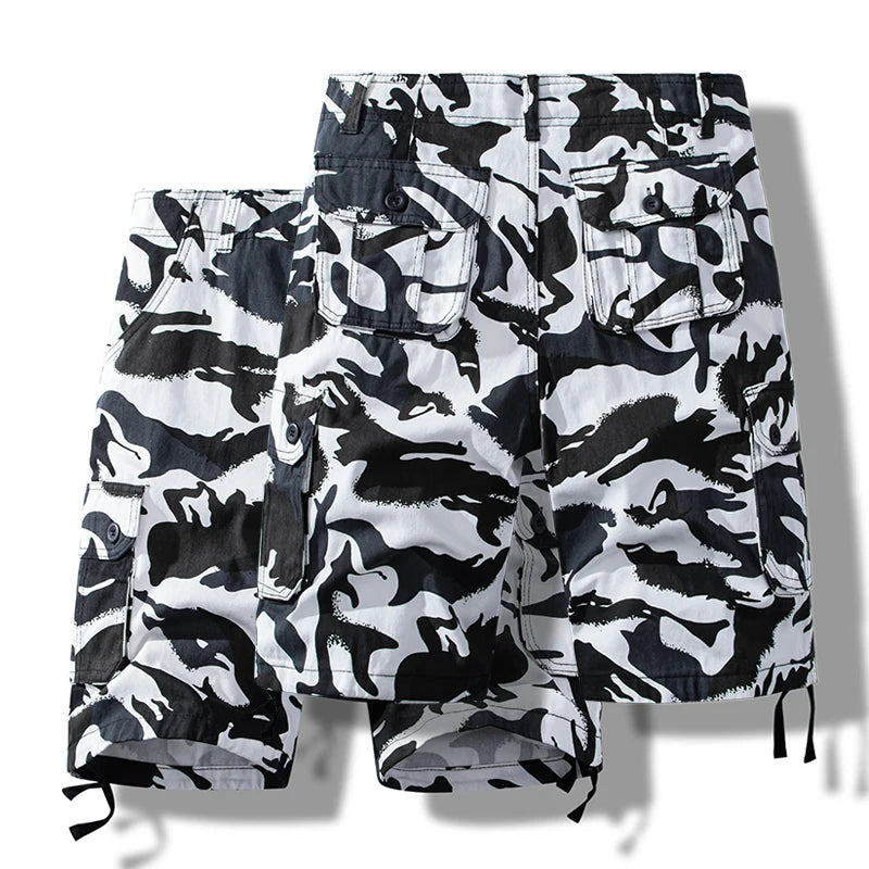Men's Cotton Shorts Cargo Knee Pants Tactical Casual Sports Shorts Man Hiking Fishing Y2K Clothes