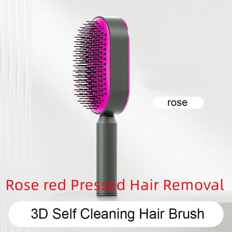 Self Cleaning Hair Brush For Women One-key Cleaning Hair Loss Airbag Massage Scalp Comb Anti-Static Hairbrush by http://Lolyshop.shop