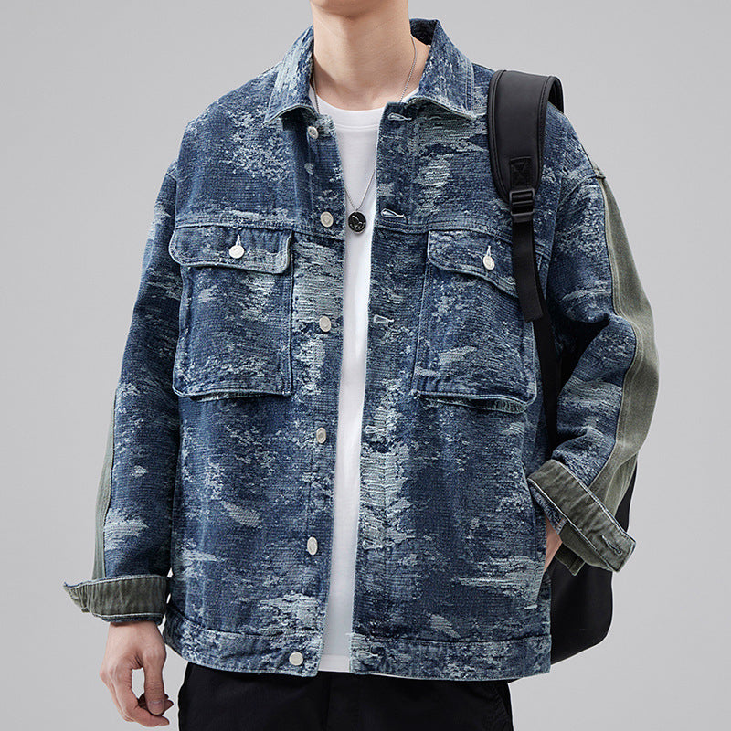 High Street American Classic Retro Patterned Denim Casual Jacket Shirt by http://Lolyshop.shop