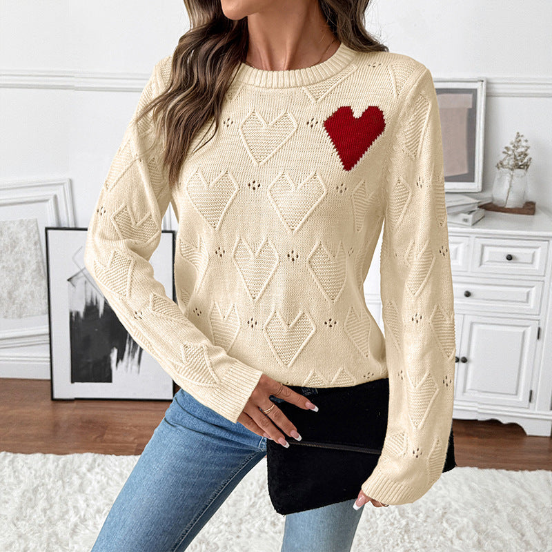 Valentine's Day Love Crew Neck Pullover Sweater Women by http://Loyshop.shop