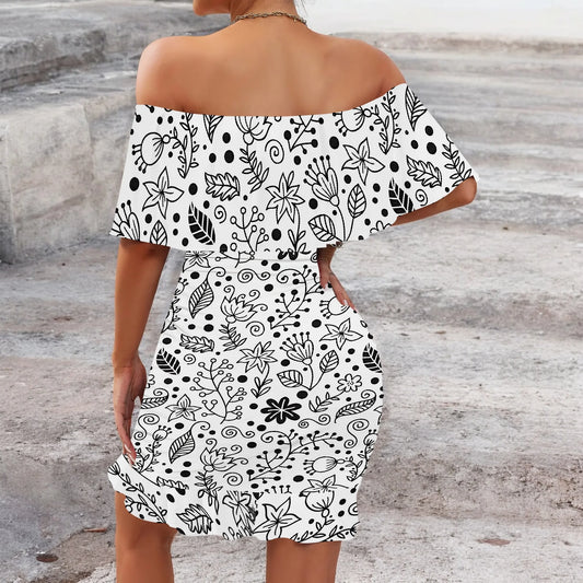 Women's 2025 Spring/Summer New Customized Casual Loose Swinging Collar Shoulder Printed Flower Strap Dress by http:// Lolyshop.shop