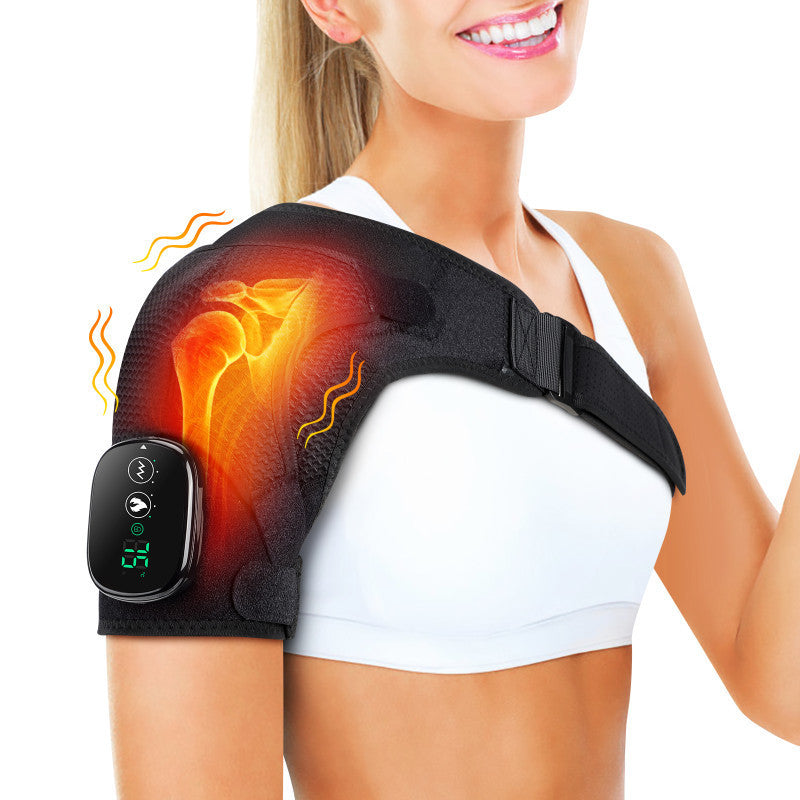 USB Rechargeable Convenient Electric Heating Shoulder Massage Heated Back Shoulder Brace Adjustable Heating Shoulder Massage Belt For Arm Muscle Relaxation - Http:// Lolyshop.shop