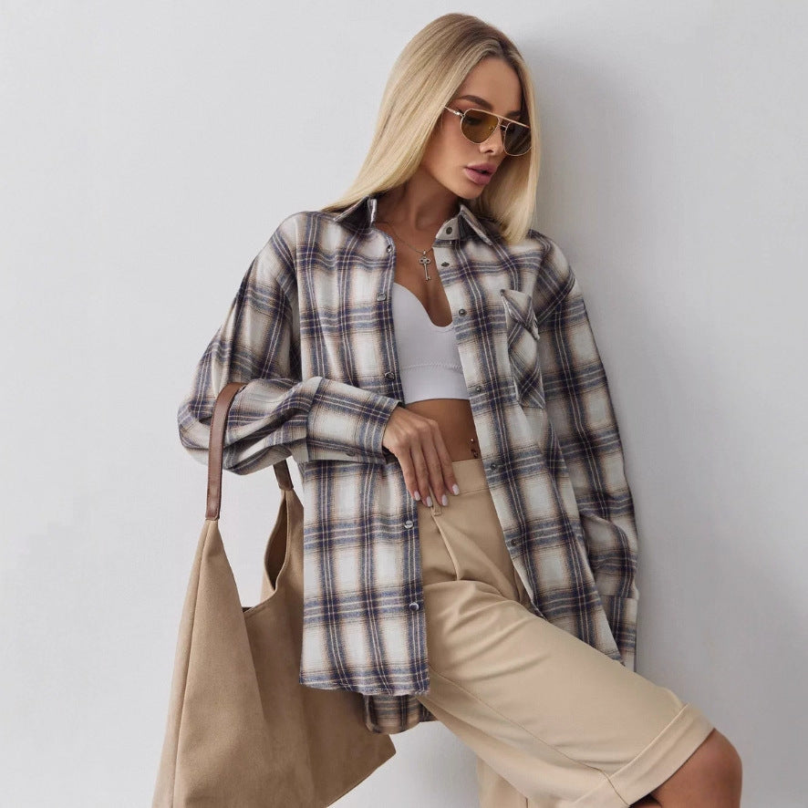 European And American Plaid Tup Cardigan - Http:// Lolyshop.shop