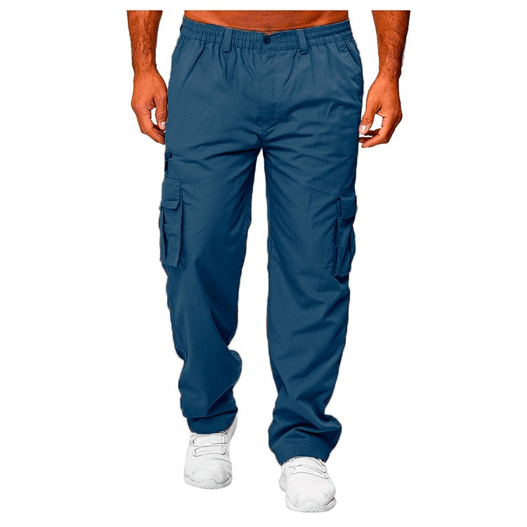 Men's Casual Multi-pocket Loose Straight Cargo Pants by http://Lolyshop.shop
