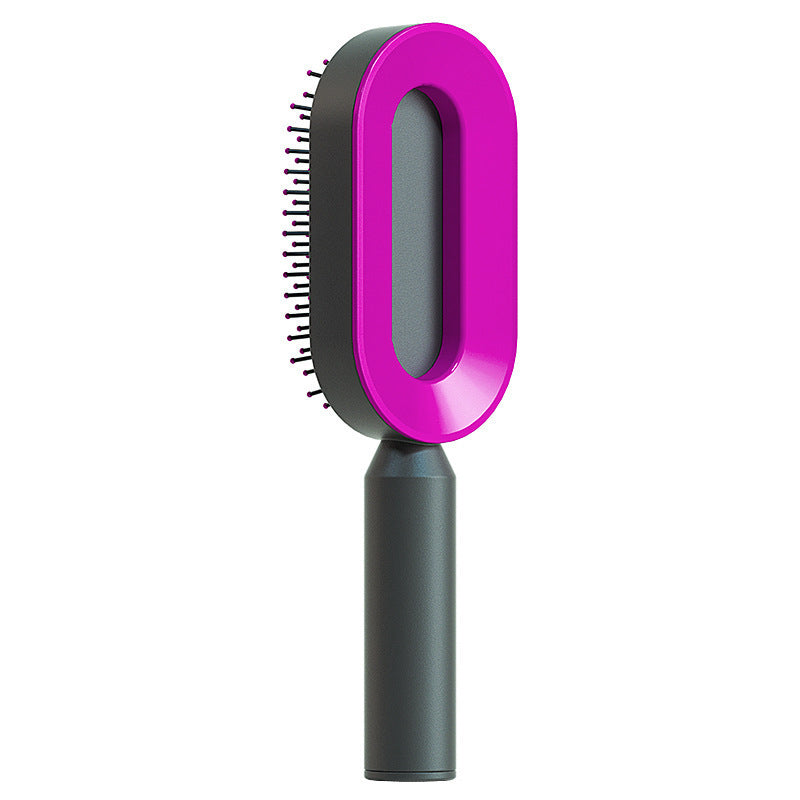 Self Cleaning Hair Brush For Women One-key Cleaning Hair Loss Airbag Massage Scalp Comb Anti-Static Hairbrush by http://Lolyshop.shop