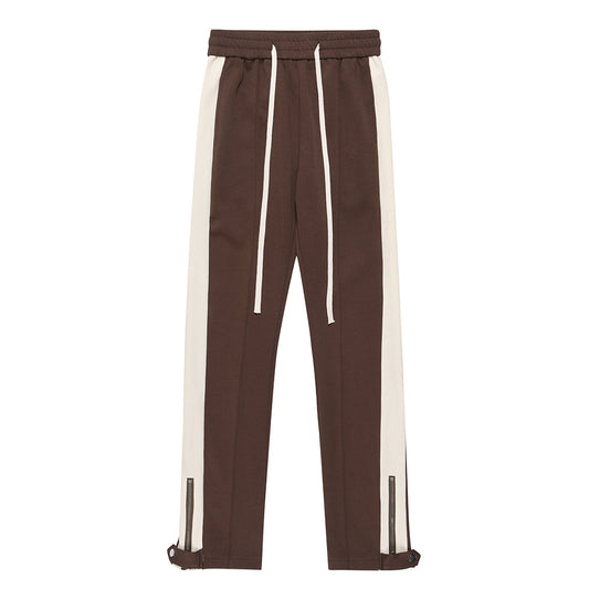 Fashion Stitching Casual Wide-leg Trousers Men