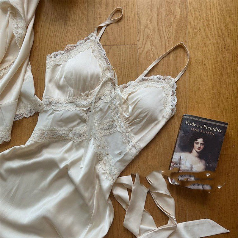 French Vintage Silk Smooth Skincare Sleeping Skirt by http://Loyshop.shop