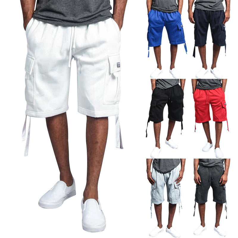 Men's Casual Five-point Overalls Multi-pocket Loose Straight Shorts by http://Lolyshop.shop