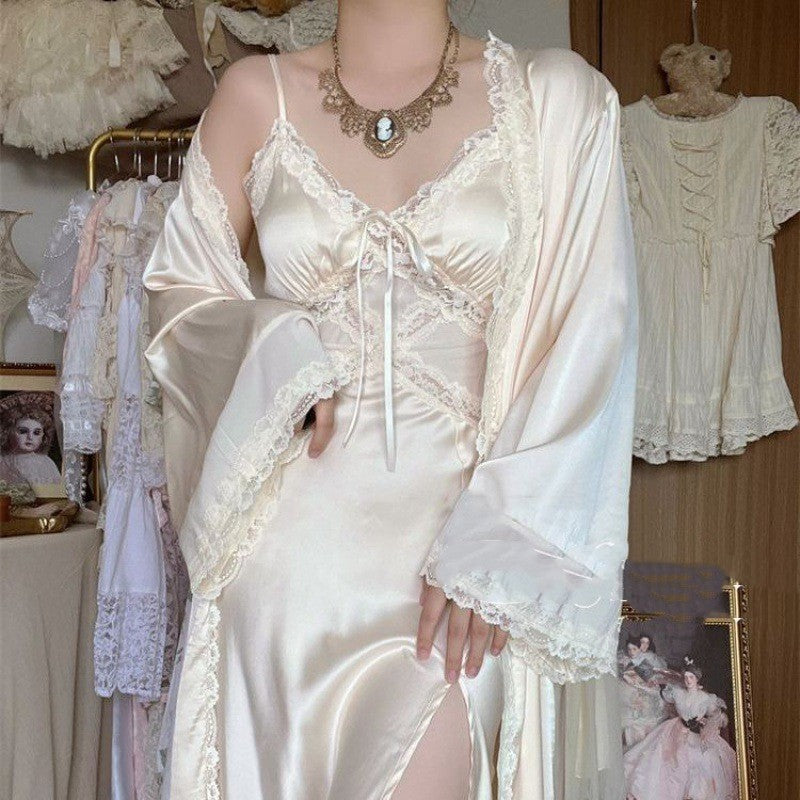 French Vintage Silk Smooth Skincare Sleeping Skirt by http://Loyshop.shop