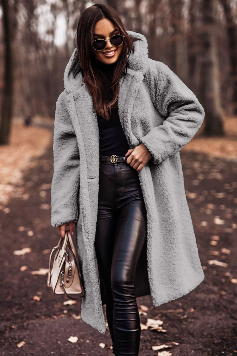 Autumn Winter Fashion Elegant Long Coat Woman Plush Warm Faux Fleece Coat Women Teddy Jacket Female Teddy Coat Outwear Ladies by http://Loyshop.shop